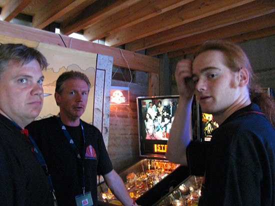 Heavy discussion by the organisation, probably about pinball :-)