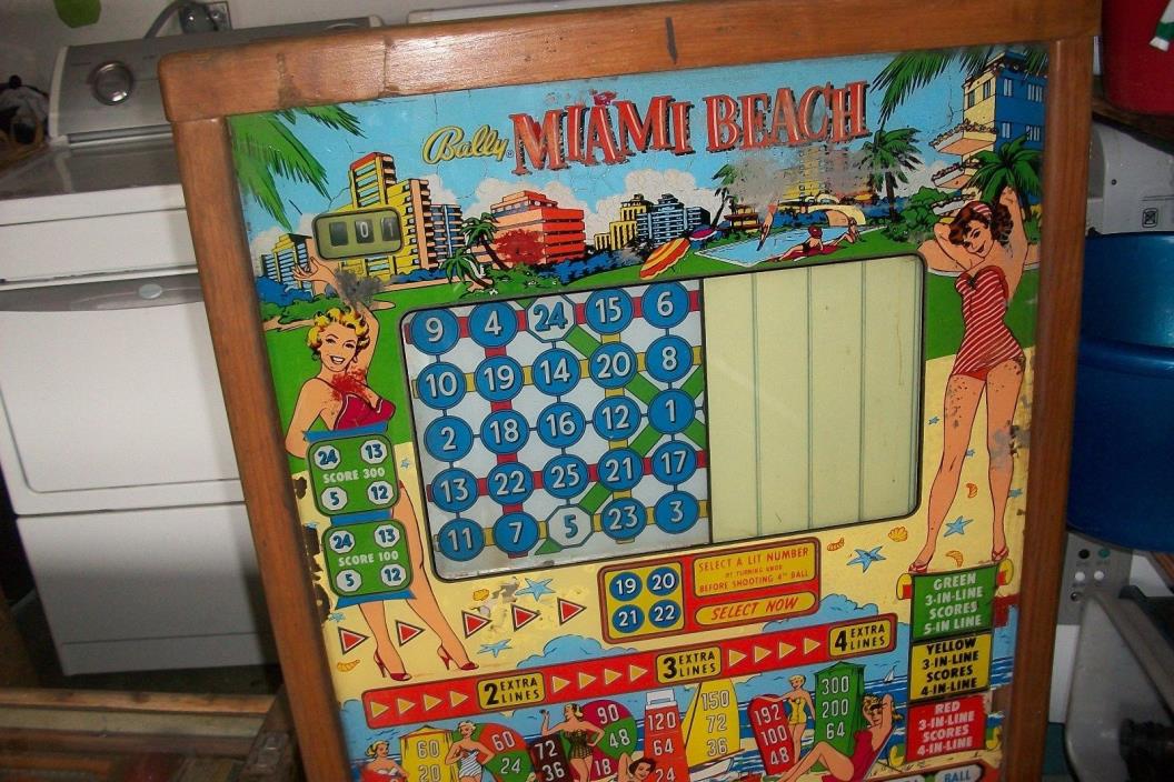 Miami Beach 1950,s Bally Bingo Pinball Machine